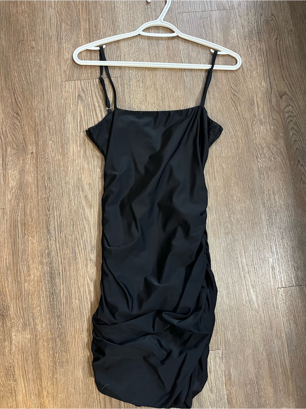 Women's Black Dress with side ruching